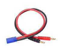 4.0mm Banana Plug to EC5 Adapter Cable, 12AWG 36.3cm/14.3in Silicone Wire with Gold Plated Connectors for RC B6 Charger, Lipo Battery, Car, Airplane Model