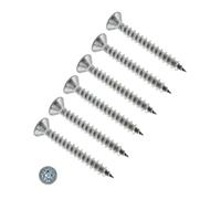 4.0mm X 30mm Pozi Flat Double Countersunk Stainless Steel Screws For PVCu Wooden Timber Chipboard MDF and General Purpose Use Screw Size 4.0 X 30mm (No. 8 X 1.2) - Pack of 14