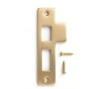 4-1/2"" Brushed Brass Door Strike Plate Latch for Mortise, Antique/Vintage/Art Deco Stle, Keeper, Striker, Solid Brass, (Replacement for 4-3/8"" and 4-3/4" Strikes), 412 (412BB)
