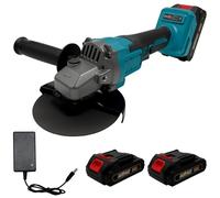 4-1/2 Inch Cordless Angle Grinder with 2pcs 21V Battery, Compatible with 18V Battery, 8500RPM 3 Variable Speed, Brushless Motor, Power Tool Ideal for Cutting, Grinding and Polishing