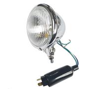 4 1/2" Motorcycle Headlight Bates Style Chrome Universal Motorbike Bottom Mount