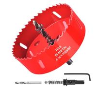 4-1/4Inch / 108mm Hole Saw for Wood, Plastic Board, Ceiling,Drywall, and Metal Sheet - HSS Bi-Metal Hole Cutter with Pilot Drill Bit