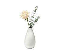 4.1 Inch Ceramic Small Bud Vase Mini Single Stem Flower Vase Decorative Floral Holder for Home Office Table Decor Desktop Centerpiece (White)