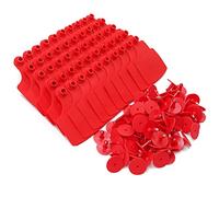 4.1” L×3”W Livestock Blank Ear Tags 100 Pieces Cattle Ear Tags Big TPU Precision Animal Identification Blank Ear Tags Animal Earring Marker Tags for Cattle Cow Swine Deer Camel Horse（Red）