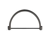 4/10/20PCS 13x7.8cm D Shape Round Metal Bag Handles for Making Handbag Beach Bag Strap Purse Frame Decorative Accessories(Black,20 Pieces)