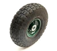 4.10/3.50-4 10 Inch Green Metal Wheel & Tyre Offset Hub Bearings Wheelbarrow