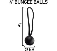 (4", 10) Bungee Ball Elastic Cord Black Loop Shock Cords Easy Fix Ties Tarp Tent Canopy