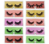 4/10 Pairs Mixed False Eyelashes 6D Faux Mink Natural Fluffy Long Halloween Christmas Eyelashes Extension(Mix 10 Pairs)