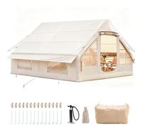 4-10 Person Outdoor Inflatable Tent with Air Pump and Storage Bag, Waterproof Oxford Fabric, Quick Set Up with Windows