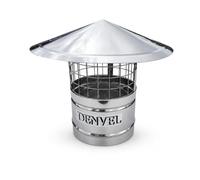 4'' / 100 mm Stainless Steel Chimney Cowl with Bird Guard - Rain Protection Cap for Flue Pipe, Chimney & Ventilation, Exhaust Vent Cover with Anti-Bird Mesh - Denvel®