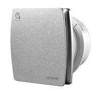 4'' 100mm Bathroom Extractor Fan with Humidity Sensor and Timer Overrun Delay, Silent Bathroom Fan with Backflow Flap, 95 m³/h, 12 Watt / 34 dB for Bathroom, Toilet, Kitchen - Silver