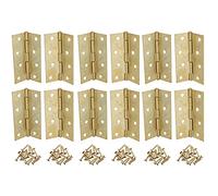 4” (100mm) Brass Plated Steel Door Cabinet Closet Gate Hinges Butt Hinge 12pk