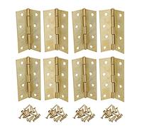 4” (100mm) Brass Plated Steel Door Cabinet Closet Gate Hinges Butt Hinge 8pk