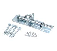 4" / 100mm Galvanised Brenton Bolt Sliding Lock Gate Shed Door Padbolt & Fixings