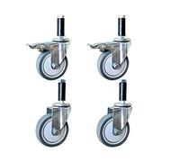 4(100mm) Heavy Duty Castor Wheels Long Thread Bolt M12 × 60mm Expansion Bolt Swivel casters Silent Rubber with Rubber Sleeve 400kg Castors for Furniture Scaffold Workbench Dining car 4 pcs