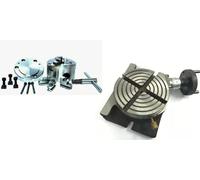 4"100Mm Rotary Table With 3 Jaw Self Centering 80Mm Chcuk & Backplate-Amz349