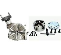 4"100Mm Tilting Rotary Table With 4 Jaw Independent 100Mm Chuck With Backplate-Amz335