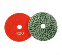 4" 100mm Wet Polishing Pad for Granite Marble Concrete Stone, Emery Copper Metal Bond Grinding Tool with 16mm Hole, Grit 50#-3000#, 1PC(300#)