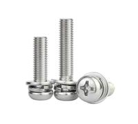 4-100pcs M2/M2.5/M3/M4/M5/M6/M8 Stainless Steel Button Head Cross Recessed Machine Screws with Flat Washers and Spring Washers, M3x22mm(40pcs)