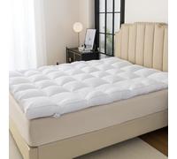 4"(10cm) Microfiber Mattress Topper White, Hotel Quality Extra Soft Hypoallergenic Deep Elasticised with Strong Corner Straps. (Small Single, 76x190cmx10cm)