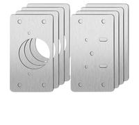 4/10Pair Hinge Repair Plate Cabinet Furniture Drawer Table Repair Mount Tool Hardware Stainless Steel Hinge Fixing Plate(10 Pair)
