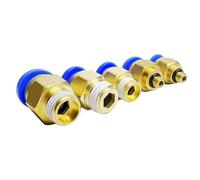 4-10PCS PC Series Pneumatic Hose Quick Release Fitting Connectors Thread BSPT 1/8 1/4 3/8 1/2 Male Straight One-Touch Fittings(PC6-01 (10PCS))