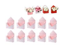 4/10PCS Valentine Envelope Boxes, Florist Bouquet Envelope Boxes, Red Valentines Day Envelope Gift Box for Wedding Birthday Party Arrangements(10PCS B)