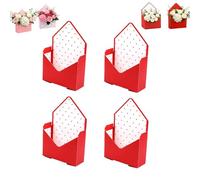 4/10PCS Valentine Envelope Boxes, Florist Bouquet Envelope Boxes, Red Valentines Day Envelope Gift Box for Wedding Birthday Party Arrangements(4PCS D)