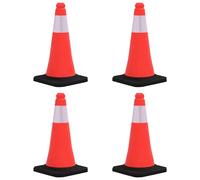 4/10x Reflective Traffic Cones with Heavy Bases Road Signs 50/75cm vidaXL