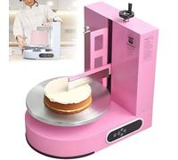 4"-12" Cake Icing & Frosting Machine,Automatic Cake Decorating Machine, 60-320 RPM Adjustable Speed, Stainless Steel Cream Spreader with Turntable & Scraper for Decorating Cake,Pink