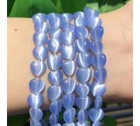 4-12mm Natural Pink White Blue Cat Eye Beads Round Loose Beads for Jewelry Making Moon Stone DIY Bracelet 15inches-Sky Blue-8mm 46pcs Beads