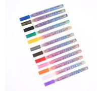 4/12pcs Nail Art Graffiti Pen Set, Watertight 3D Lines Painting Tool, Ideal for Bright Coloured DIY Nail Art