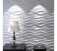 (#4) 12Pcs PVC Textured 3D Wall Panels Decorative Tiles Background