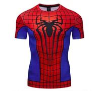 (4, 140) Marvel character Spider-Man pattern printed children's T-shirt, quick-drying, breathable, loose and casual children's clothing