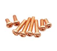 4-15pcs Red Copper Round Head Cross Screw/Conductive Bolt M3 M4 M5 M6(15pcs M3x5)