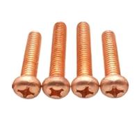 4-15pcs Red Copper Round Head Cross Screw/Conductive Bolt M3 M4 M5 M6(4pcs M6x12)
