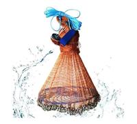 4-16 FT Radius Fishing Cast Net with Disc Steel Chain, High Strength Tyre Nylon Hand Throw Casting Net for Beginners