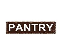 4 * 16 inches Pantry Sign - Kitchen Cafe Dinner Dry Goods Snacks Rustic Street Door Name Plate Plaque Home Pub Bar Wall Decor Retro Metal Tin Sign