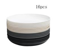 4/16pcs Plastic plates (9 inches in diameter) are reusable and suitable for home kitchens for snacks, snacks, desserts 4pc mi