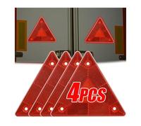 4/1pcs Triangle Warning Reflector Truck Stop Warning Sign Plate Rear Light Safety Reflective Sign Board Red Warning Reflector(2pcs)
