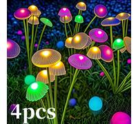 4/2/1pcs Solar Jellyfish Lights 6LEDS Mushroom Lights Solar Ground Plug Atmosphere Lights Garden Decoration Lights Lawn Lights 1pc
