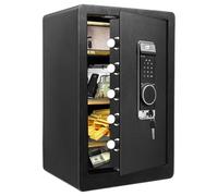 4.2 Cub Large Fireproof Safe Box with Removable Shelf, Anti-Theft Home Safe with Key, Digital Money Safe for Documents Jewelry Money Valuables