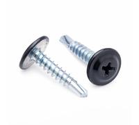 4.2 mm x 19 mm Multi-color Self-tapping, Self-drilling Montage Screws Phillips, Fine Thread and Flat Head, Powder Coated RAL8019 Grey brown, Hardened Steel Screws for Thin Steel Parts (250 pcs)
