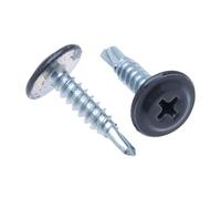 4.2 mm x 19 mm Multi-Color Self-Tapping, Self-Drilling Montage Screws Phillips, Fine Thread and Flat Head, Powder Coated RAL8019 Grey Brown, Hardened Steel Screws for Thin Steel Parts (250 pcs)