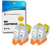 4 (2 SETS) Compatible BCI-24 BCI-21 Ink Cartridges for iP1000 iP1500 iP2000 MP110 MP130 MP200 MP360 i250 i320 i350 S200X BJC-2000 BJC-2010 BJC-2100 BJC-4650 - Black/Colour, High Capacity