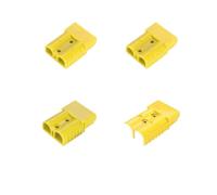 4/20/100Pcs Anderson Style Quick Connectors, 50A/120A/175A/350A Battery Charging Plug, Bipolar Copper Silver Plated High Current(Yellow,4 PCS,50A)