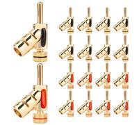 4/20/Pcs 24K Gold Plated Banana Connectors 45Dgree Locking Banana for Speaker Cable(4Pcs (2Pairs))