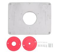 4-21/32 Inch Aluminium Alloy Router Table Insert Plate, Router Plate with Insert Rings for Woodworking Benches, Precision Machined Mounting Holes for Easy Installation, Durable a