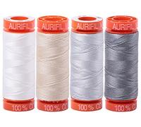 (4) 220 YD Spools Aurifil 50 wt Quilter's Super Set of Essential Piecing Colours