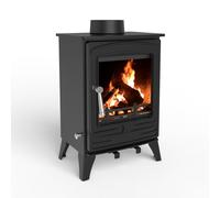 4.2kW Steel Eco Solid Multifuel Wood Burning Stove RoyalFire Dark Grey One Size